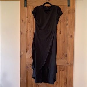 Cotton midi black dress